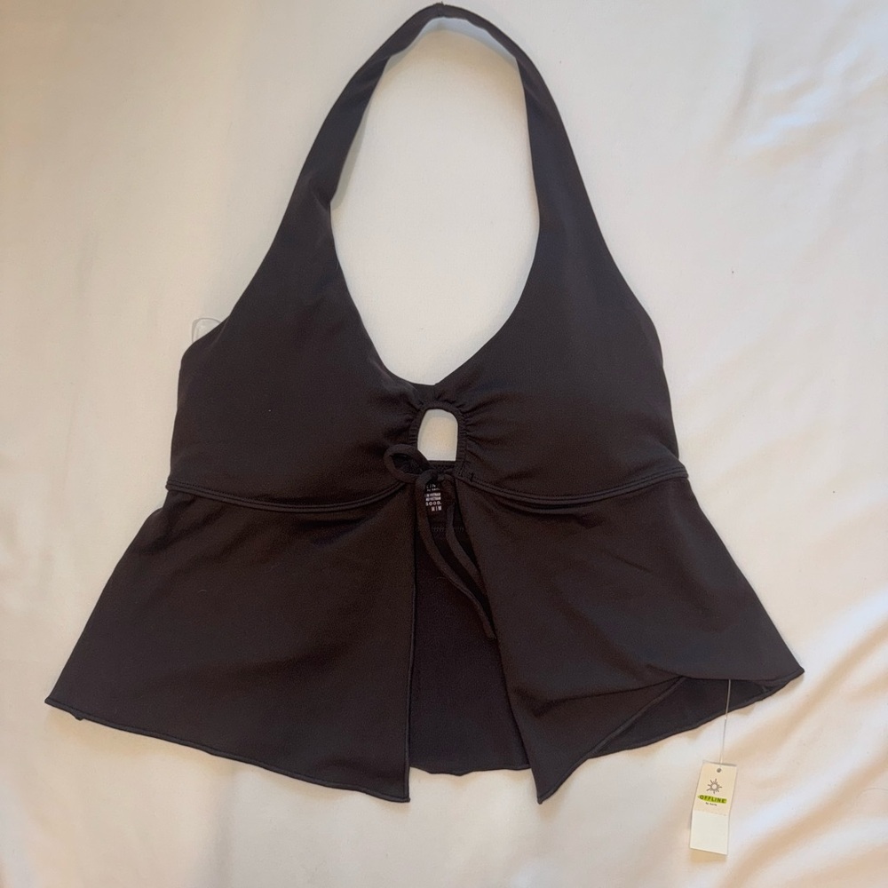 Aerie OFFLINE Real Good Halter Tank – Black – Size M – NWT